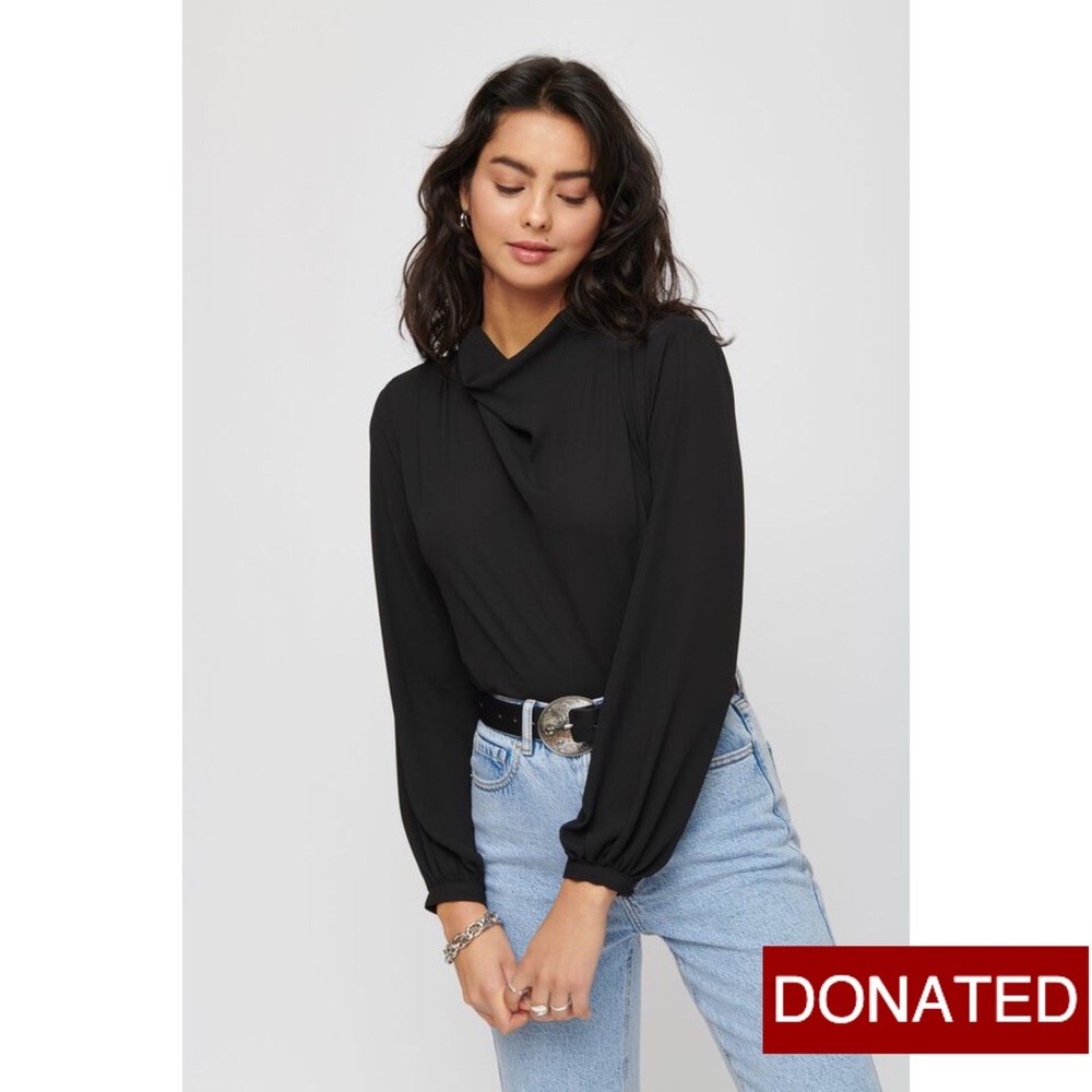 DONATED x NWOT Dynamite Long Sleeve Black Top
